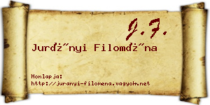 Jurányi Filoména névjegykártya